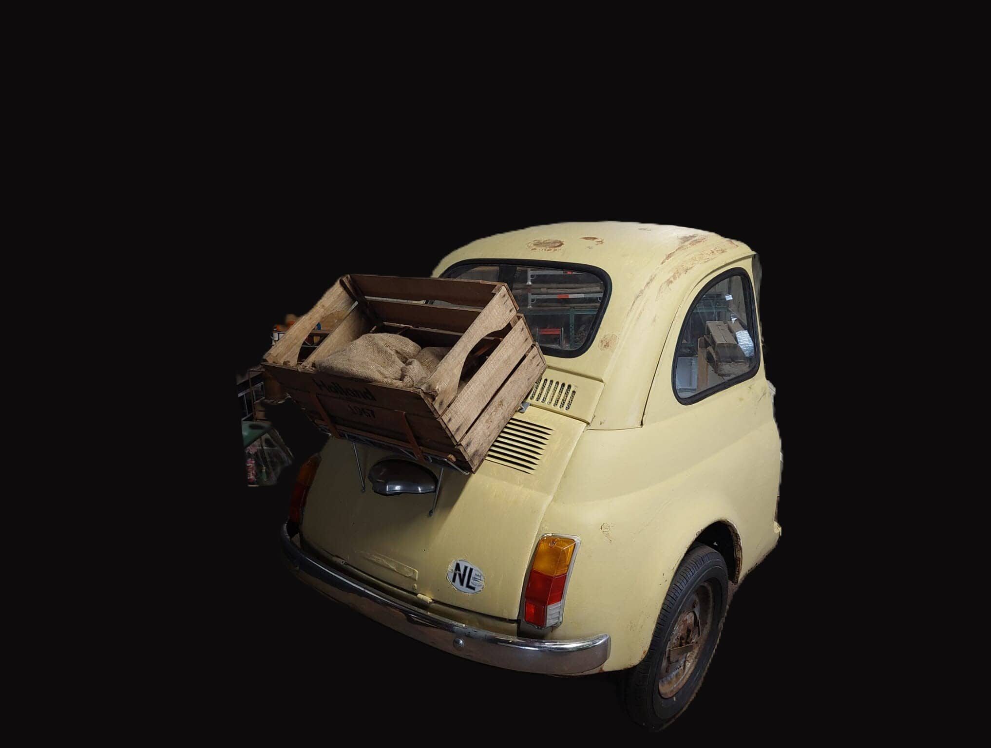 Fiat 500 geel - decoratiestuk